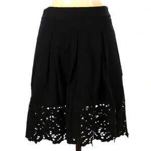 BCBGMAXAZRIA | Black Crochet Overlay Bohemian A-Line Skirt Size 0 XS XXS